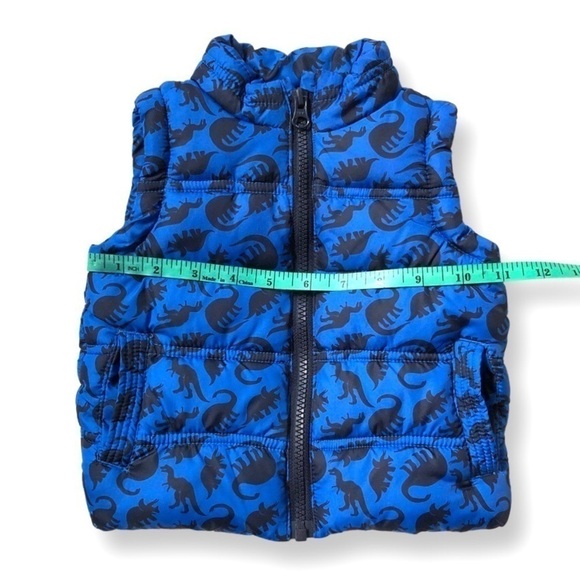 ⭐️ 5 for $25 Little Rebel Athletic Blue Black Dinosaur Puffer Vest 9-12 - Picture 9 of 10